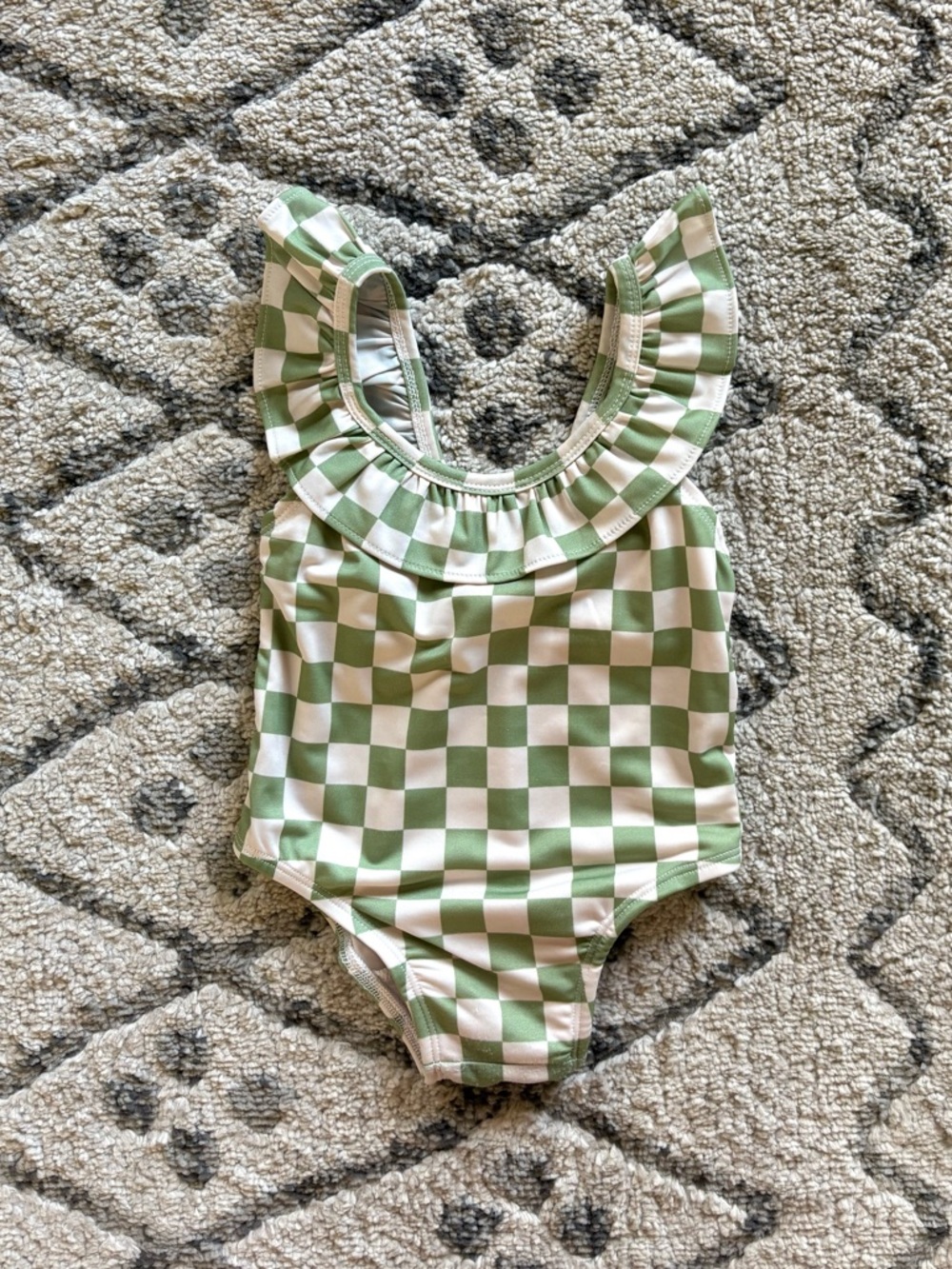 Siix green checkered swimsuit